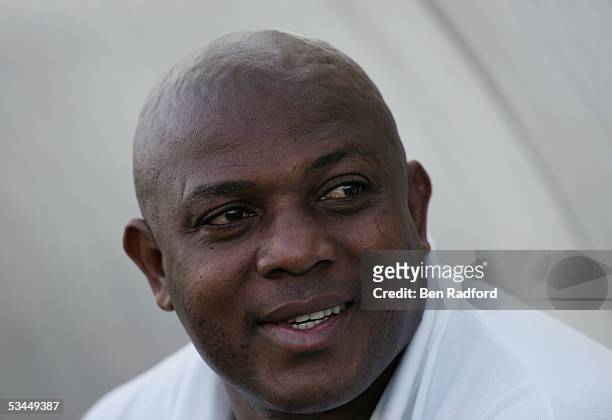 Portrait of Stephen Keshi coach of Togo prior to the International friendly match between Morocco and Togo at the Stade Diochon on August 17 in...
