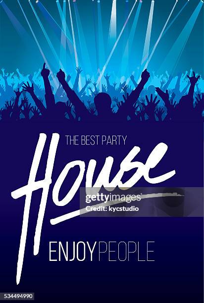 the best party house - woman enjoying night stock illustrations