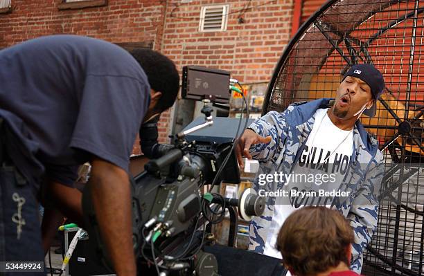 Rapper Redman appears on set during the filming of his new music video "Rush The Security" from his album "Red Gone Wild" August 21, 2005 in the...