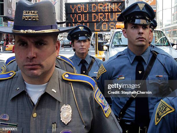 Connecticut , New Jersey state troopers attend a news conference announcing the tri-state kickoff of the "You Drink and Drive. You Lose" national...