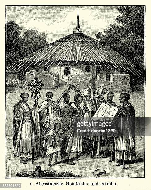 19 世紀のエチオピア-プリーストと教会 - エチオピア人点のイラスト素材／クリップアート素材／マンガ素材／アイコン素材