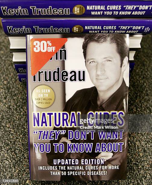 The best-selling book "Natural Cures" by Kevin Trudeau stands on display at a Borders bookstore August 22, 2005 in Washington, DC. Trudeau was...