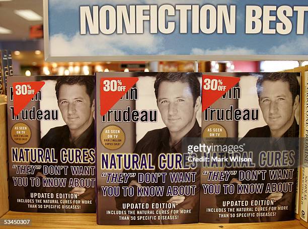 The best-selling book "Natural Cures" by Kevin Trudeau stands on display at a Borders bookstore August 22, 2005 in Washington, DC. Trudeau was...