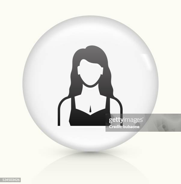 female face icon on white round vector button - reflective vest stock illustrations