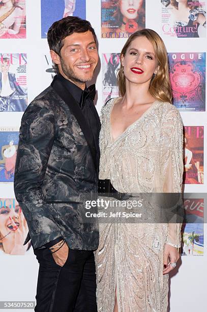 Evangelo Bousis and Eugenie Niarchos arrive for the Gala to celebrate the Vogue 100 Festival Kensington Gardens on May 23, 2016 in London, England.