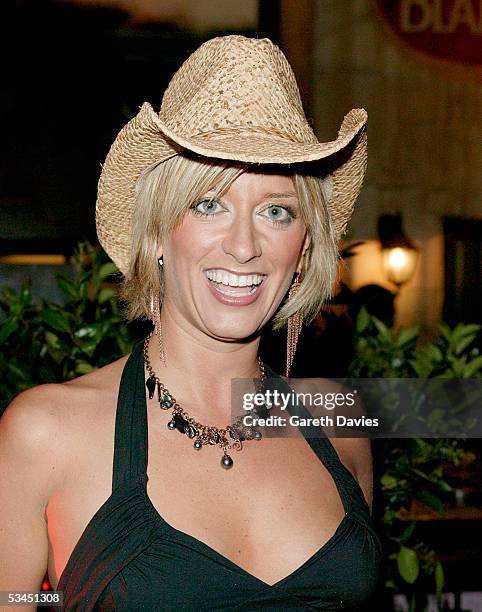 Caroline Faraday attends the after party for the UK Premiere of "The Dukes Of Hazzard" at the Texas Embassy Cantina on August 22, 2005 in London,...