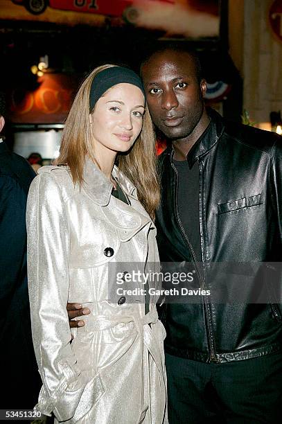 Ozwald Boeteng and wife attend the after party for the UK Premiere of "The Dukes Of Hazzard" at the Texas Embassy Cantina on August 22, 2005 in...