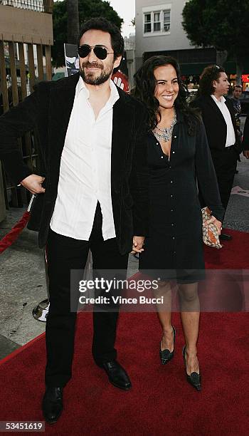 Actors Demian Bichir and Kate del Castillo attend the West Coast premiere of the film "Matando Cabos" on August 22, 2005 at the Eygptian Theatre in...