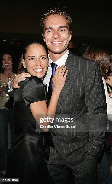 Actress Ana Claudia Talancon and actor Tony Dalton attend the afterparty for the West Coast premiere of the film "Matando Cabos" on August 22, 2005...