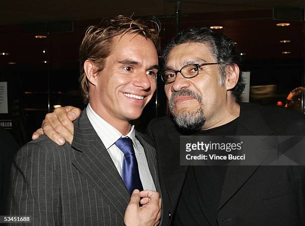 Actor Tony Dalton and Joaquin Cosio attend the afterparty for the West Coast premiere of the film "Matando Cabos" on August 22, 2005 at the Egyptian...