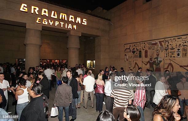 Guests mingle in the courtyard at the afterparty for the West Coast premiere of the film "Matando Cabos" on August 22, 2005 at the Egyptian Theatre...