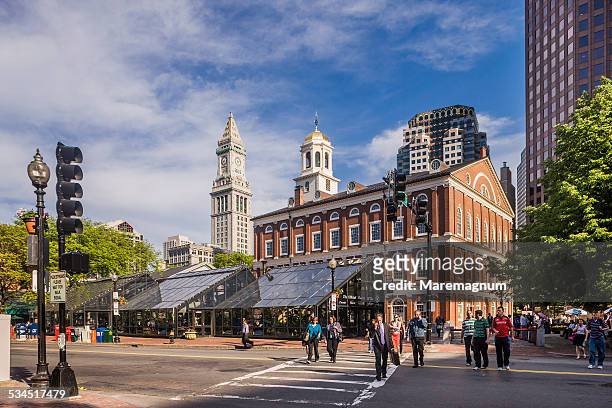 pedestrian crossing - boston massachusetts stock pictures, royalty-free photos & images