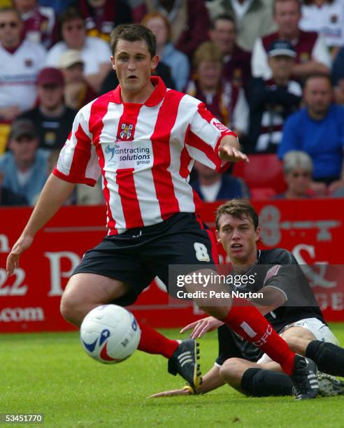 Gary Birch of Lincoln City in action during the Coca Cola League Two match between Lincoln City and Northampton Town held at Sincil Bank on August 6,...