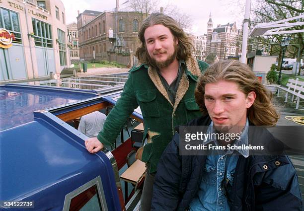 Jim James and John Quaid of My Morning Jacket pose on February 22th 2001 in Amsterdam, Netherlands.