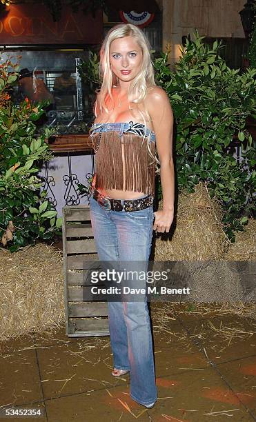 Anoushka De Georgiou attends the after party for the UK Premiere of "The Dukes Of Hazzard" at the Texas Embassy Cantina on August 22, 2005 in London,...