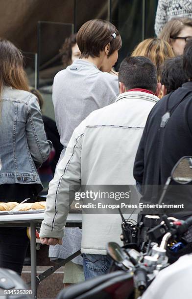 Actress Paula Echevarria is seen during the set filming of 'Galerias Velvet' on April 14, 2016 in Madrid, Spain.