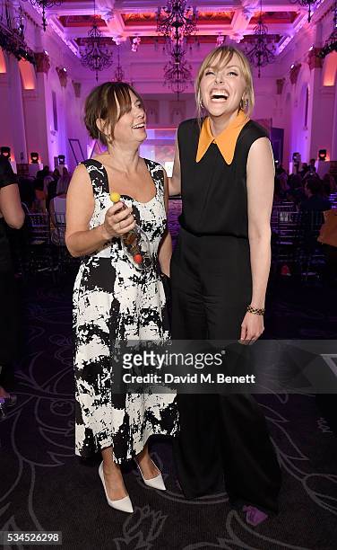 Alexandra Shulman with the Outstanding Achivement Award and Sophie Dahl at the WGSN Futures Awards 2016 on May 26, 2016 in London, England.