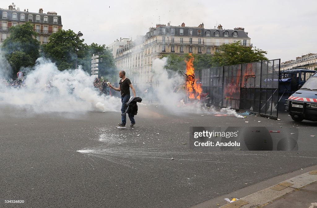 Protest against labor law in Paris