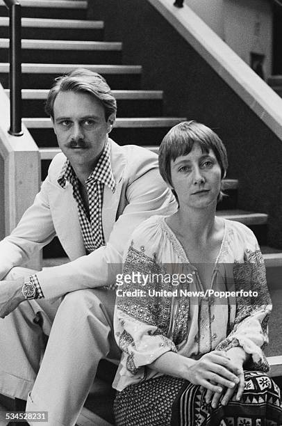 English actors Christopher Cazenove and Gemma Jones, who play the characters of Charlie Tyrrell and Louisa Trotter in the television series The...