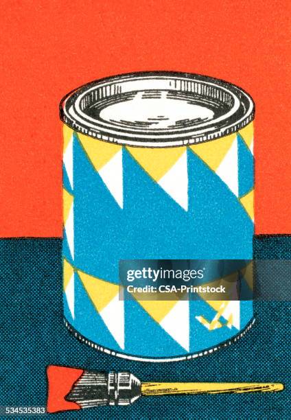 paint can - paint pot stock illustrations