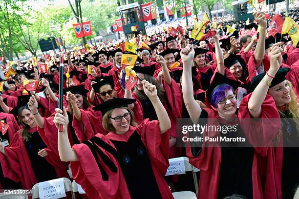 General atmosphere at the Harvard University 365th Commencement Exercises on May 26, 2016 in Cambridge, Massachusetts.