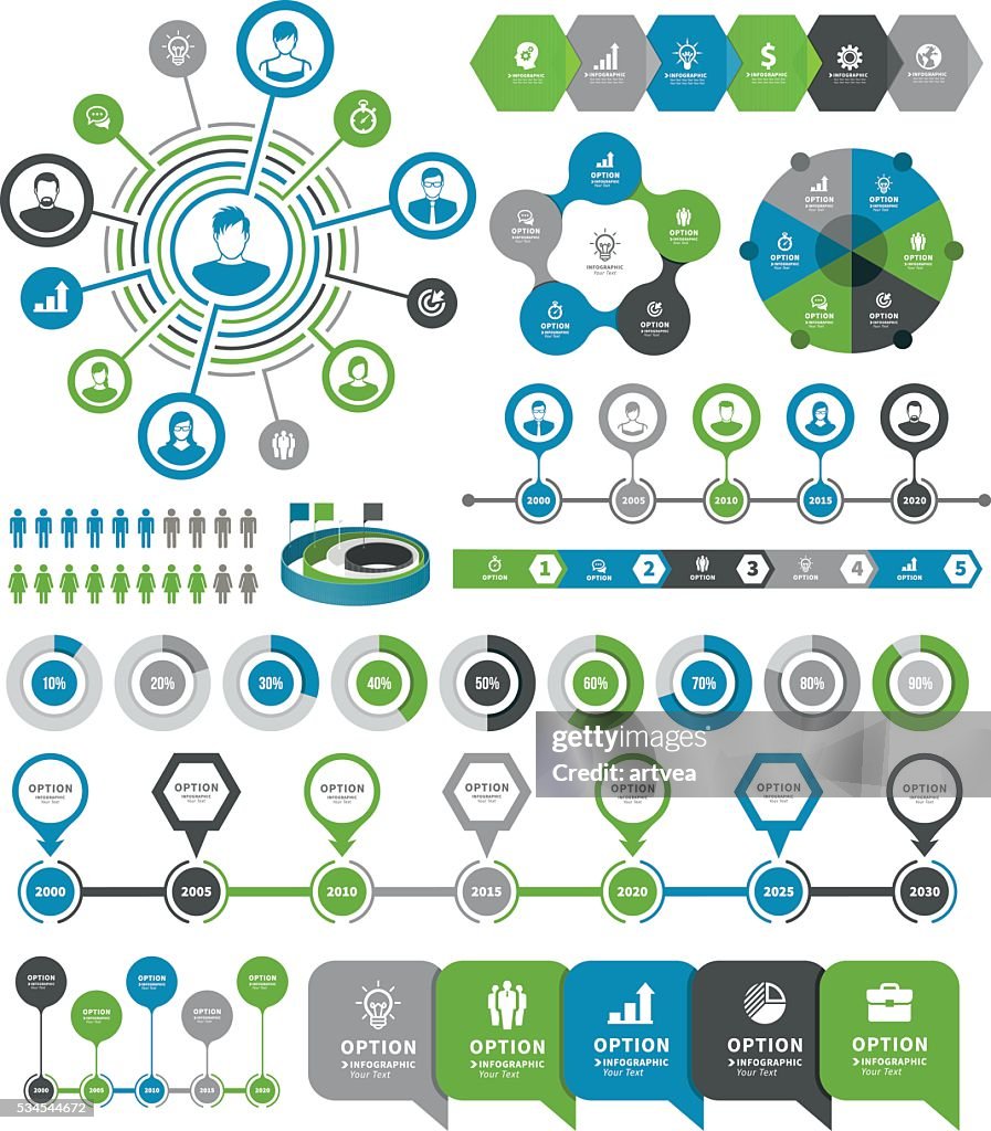 colorful buttons timeline with set of icons high-res... Infographic Elements And Timeline Set High-Res Vector Graphic - Getty ...