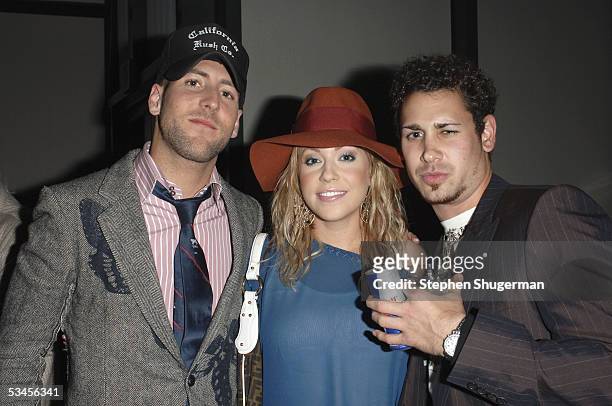 Actor Michael Bellisacio, actress Farrah Fath and actor David Pearce attend the world premiere of "Dirty Deeds" after party at the Directors Guild of...