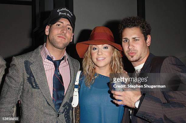 Actor Michael Bellisacio, actress Farrah Fath and actor David Pearce attend the world premiere of "Dirty Deeds" after party at the Directors Guild of...