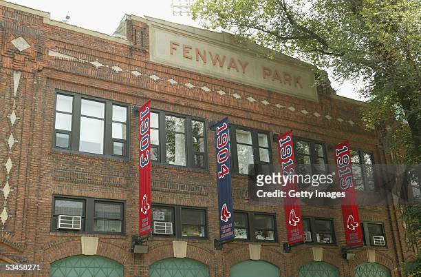 General view of the exterior of the Boston Red Sox home field of Fenway Park on May 1, 2004 in Boston, Massachusetts.