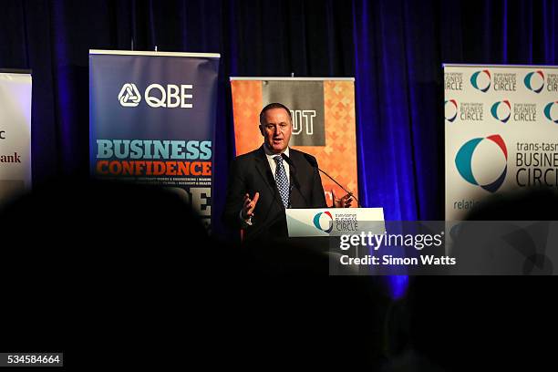 Prime Minister of New Zealand the Right Honourable John Key on May 27, 2016 in Auckland, New Zealand. Finance Minister Bill English released his...