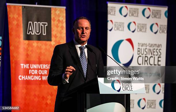 Prime Minister of New Zealand the Right Honourable John Key on May 27, 2016 in Auckland, New Zealand. Finance Minister Bill English released his...