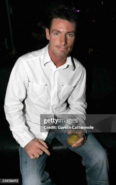 Actor Dean Gaffney attends the catwalk show for the Gridmodels 2006 Calendar Catwalk Competition at The Penthouse on August 24, 2005 in London,...