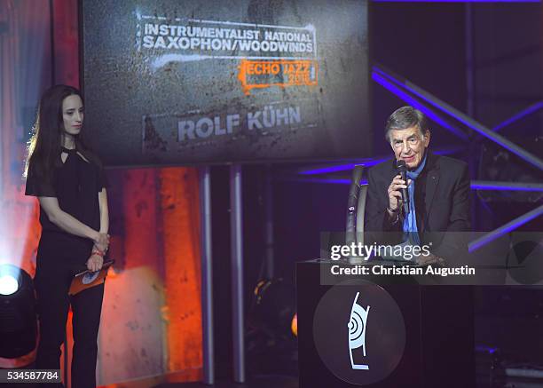 Stephanie Stumph and Rolf Kuehn attend the Echo Jazz 2016 show at Kampnagel on May 26, 2016 in Hamburg, Germany.