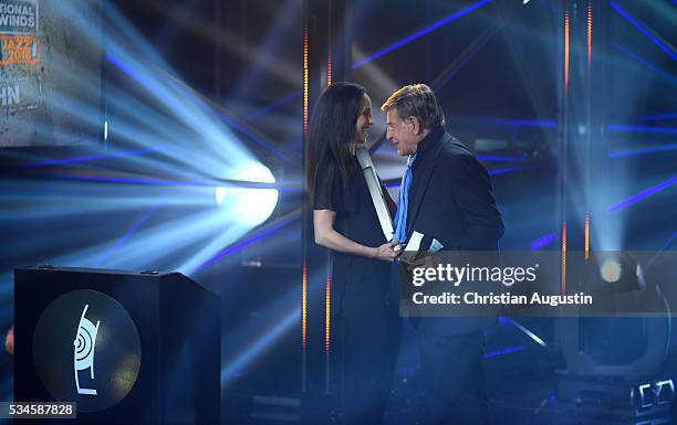 Stephanie Stumph and Rolf Kuehn attend the Echo Jazz 2016 show at Kampnagel on May 26, 2016 in Hamburg, Germany.