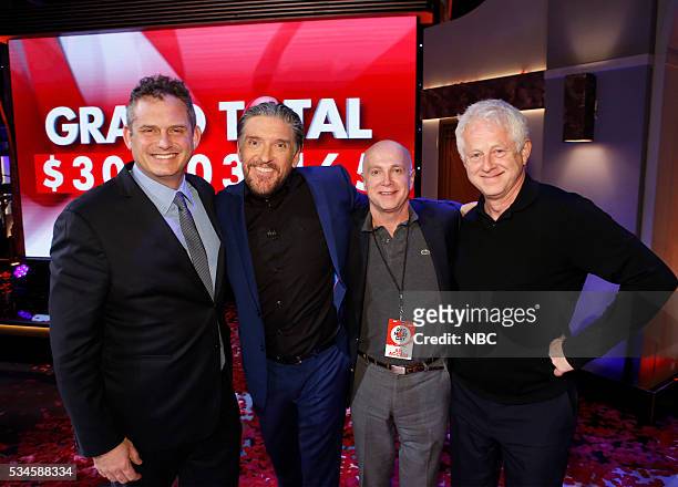 Pictured: Paul Telegdy, President, Alternative and Late Night Programming, NBC Entertainment; Host, Craig Ferguson; Doug Vaughan, Executive Vice...