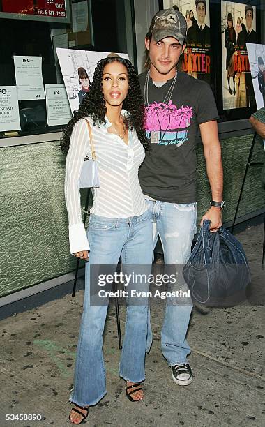 Adult entertainer Heather Hunter and boyfriend Brandon attend IFC Films premiere of "The Baxter" at the IFC Theater August 24, 2005 in New York City.