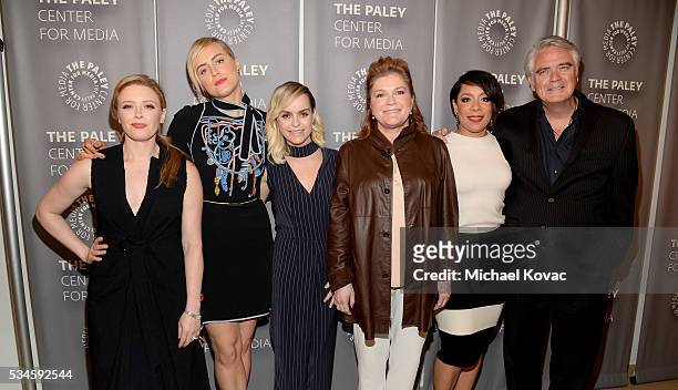 Actors Natasha Lyonne, Taylor Schilling, Taryn Manning, Kate Mulgrew, Selenis Leyva and Michael Harney attend The Paley Center For Media Presents An...