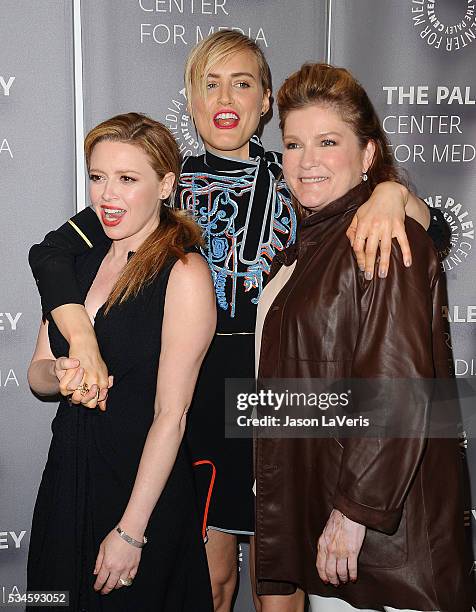 Actresses Natasha Lyonne, Taylor Schilling and Kate Mulgrew attend an evening with "Orange Is The New Black" at The Paley Center for Media on May 26,...