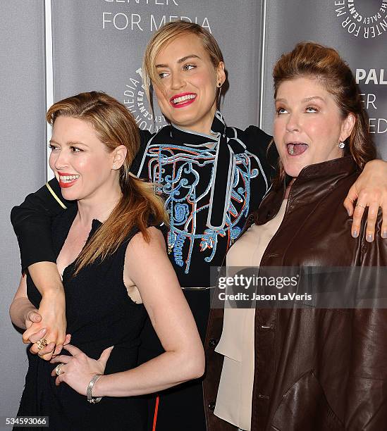 Actresses Natasha Lyonne, Taylor Schilling and Kate Mulgrew attend an evening with "Orange Is The New Black" at The Paley Center for Media on May 26,...