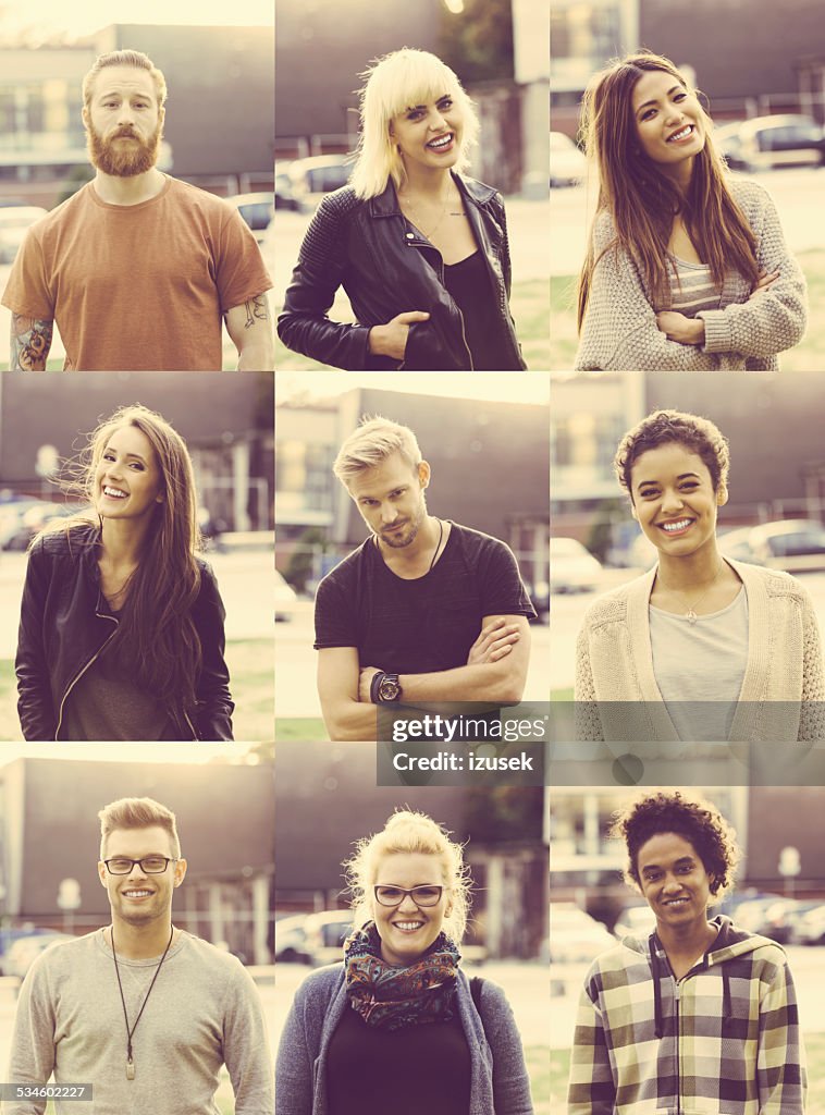 Mixed Racial Outdoor Portraits Of Nine Mixed Race Young Poeple High-Res Stock Photo ...