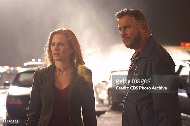 Grissom vs. The Volcano" -- Catherine and Grissom investigate a car bomb that explodes outside a casino killing the car's driver and a valet, on CSI:...