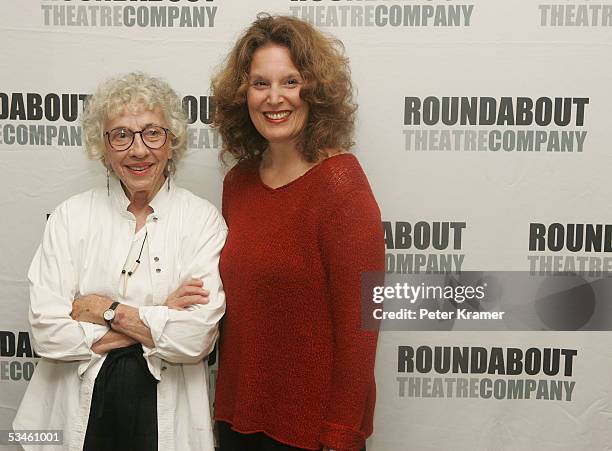 Actors Ann Guilbert and Leslie Ayvazian pose for a photo before the rehearsals of the Rounabout Theatre Company's Broadway production of "A Naked Grl...