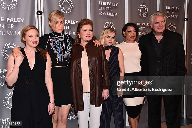 Actors Natasha Lyonne, Taylor Schilling, Kate Mulgrew, Taryn Manning, Selenis Leyva and Michael Harney attend PaleyLive LA: An Evening With "Orange...