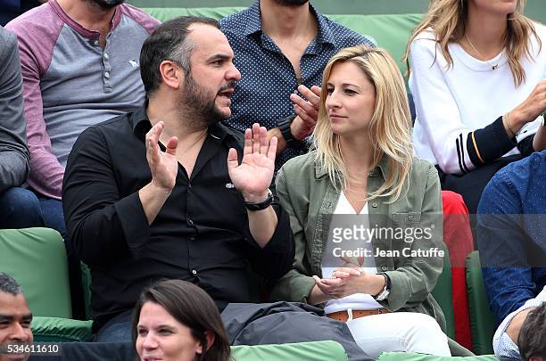 Francois-Xavier Demaison and Anais Tihay attend day 5 of the 2016 French Open held at Roland-Garros stadium on May 26, 2016 in Paris, France.