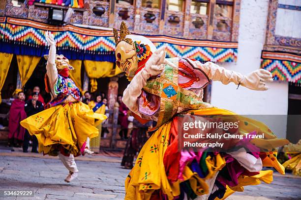 trongsa tsechu - trongsa district fotografías e imágenes de stock