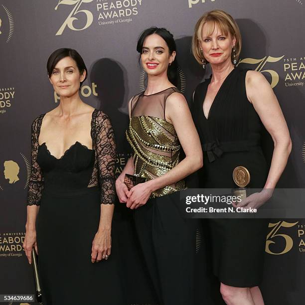 Official recipients for "Marvel's Jessica Jones", actresses Carrie-Anne Moss, Krysten Ritter and creator/showrunner Melissa Rosenberg pose for...