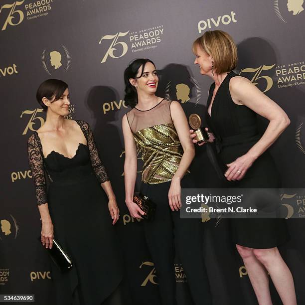 Official recipients for "Marvel's Jessica Jones", actresses Carrie-Anne Moss, Krysten Ritter and creator/showrunner Melissa Rosenberg pose for...