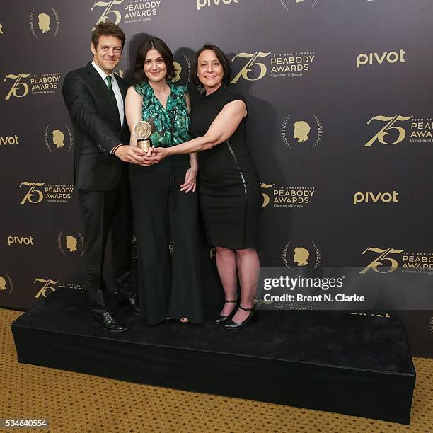 Official recipient for "How To Dance In Ohio", executive producer Jason Blum, director/producer Alexandra Shiva and producer Bari Pearlman pose for...