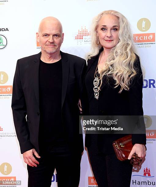 Hamburg, GERMANY Lars Danielsson and Caecilie Norby attend the Echo Jazz 2016 - Arrivals on May 26, 2016 in Hamburg, Germany.