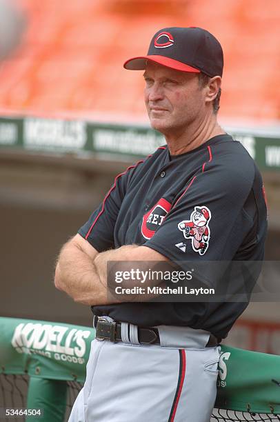 Jerry Narron of the Cincinnati Reds before a game against the Washington Nationals on August 23, 2005 at RFK Stadium in Washington D.C. The Reds...